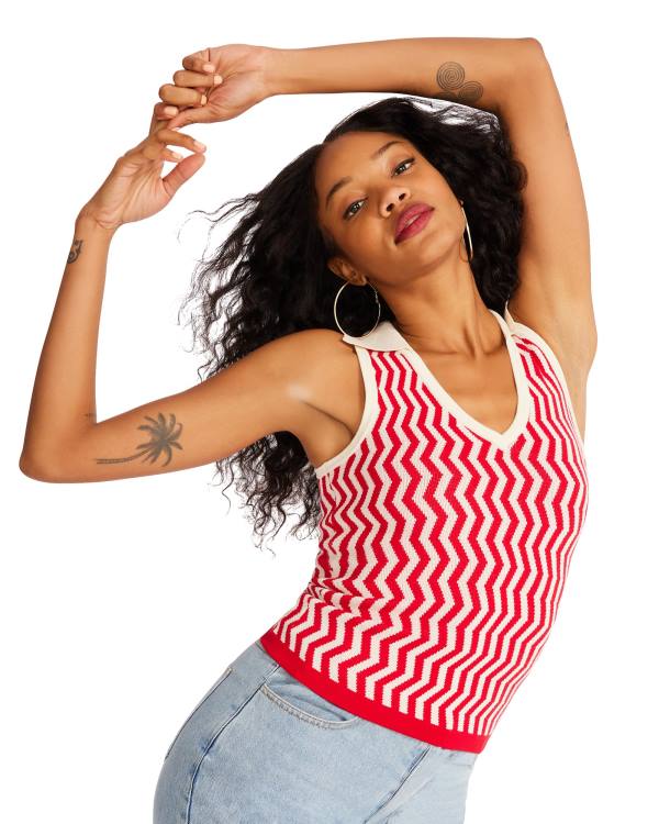 Steve Madden Collared Tank Topjes Dames Rood | SM-475RA