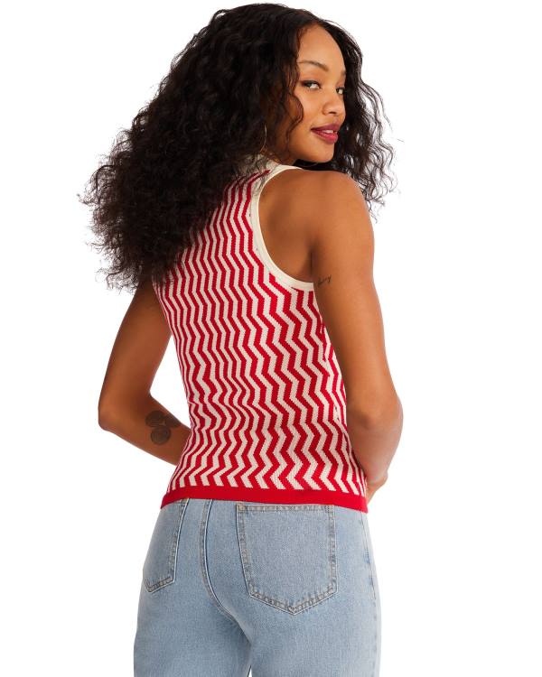 Steve Madden Collared Tank Topjes Dames Rood | SM-475RA