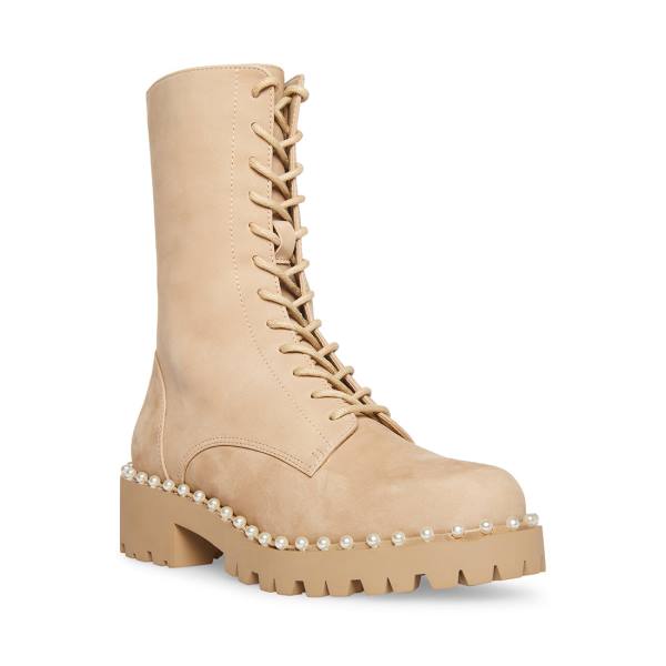 Steve Madden Conrad Bone Nubuck Enkellaarsjes Dames Beige | SM-594MF