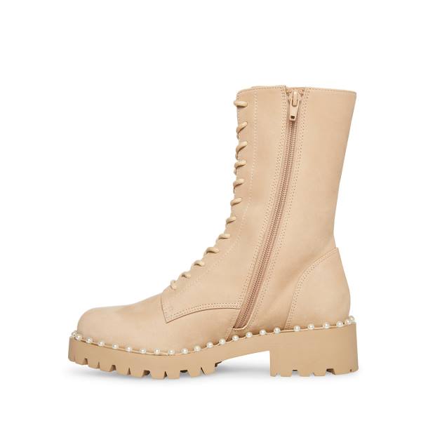 Steve Madden Conrad Bone Nubuck Enkellaarsjes Dames Beige | SM-594MF