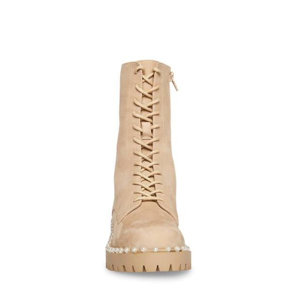 Steve Madden Conrad Bone Nubuck Enkellaarsjes Dames Beige | SM-594MF