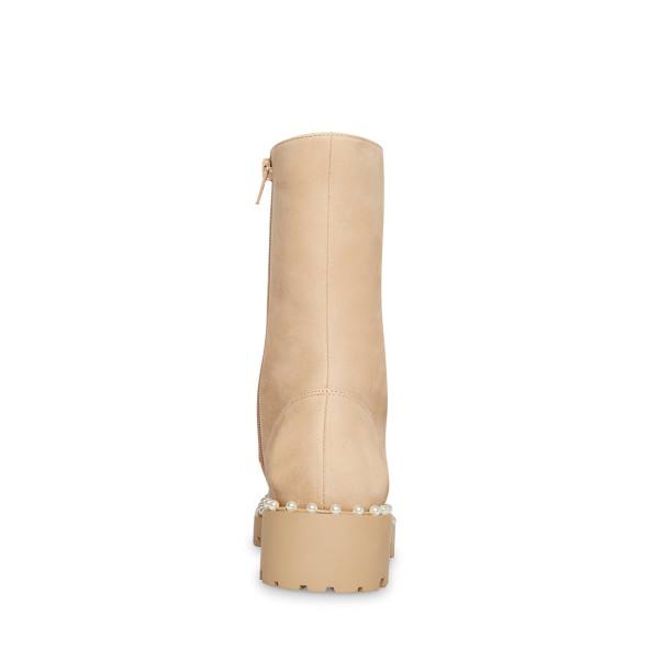 Steve Madden Conrad Bone Nubuck Enkellaarsjes Dames Beige | SM-594MF