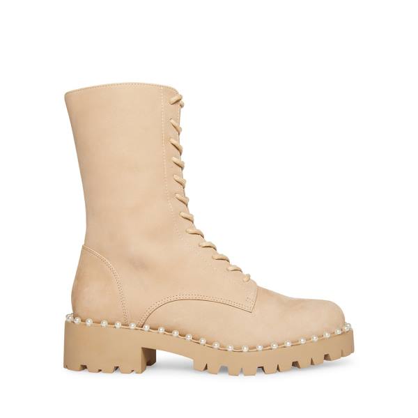 Steve Madden Conrad Bone Nubuck Enkellaarsjes Dames Beige | SM-594MF