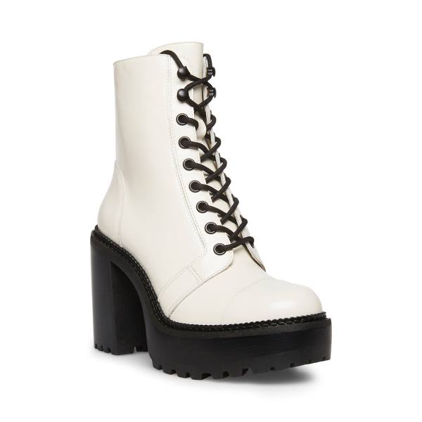 Steve Madden Core Leren Enkellaarsjes Dames Wit | SM-350IG