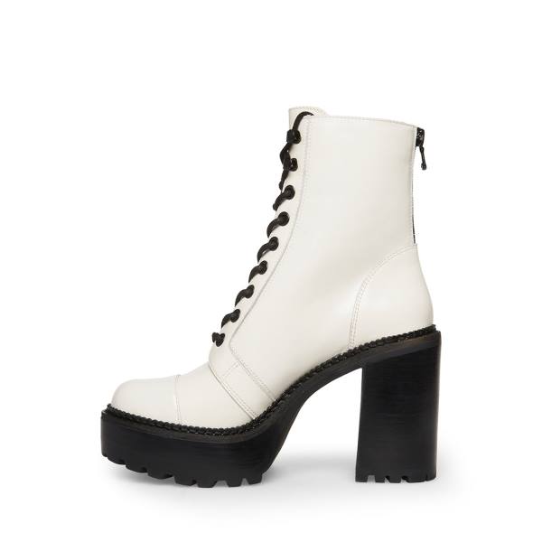 Steve Madden Core Leren Enkellaarsjes Dames Wit | SM-350IG