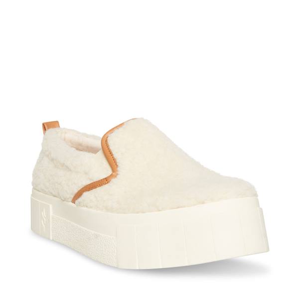 Steve Madden Cosmo-s Natural Sneakers Dames Beige | SM-378JP