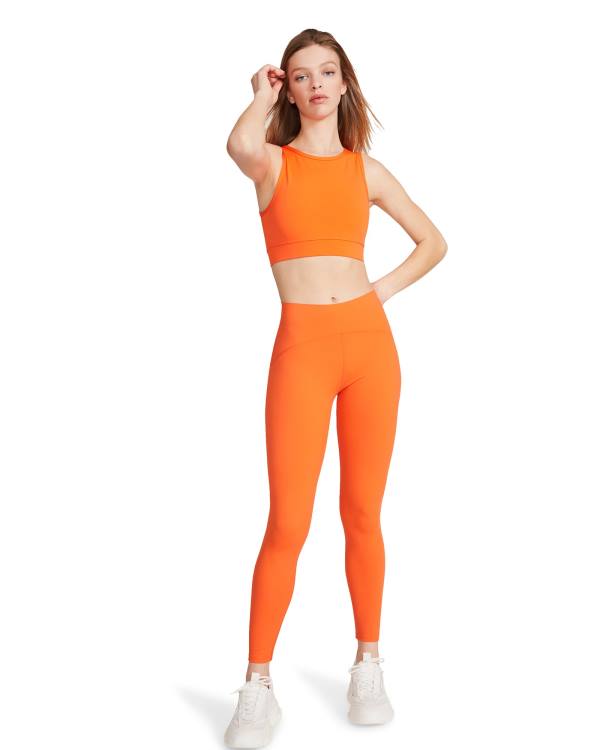 Steve Madden Cropped Active Tank Topjes Dames Oranje | SM-270VX