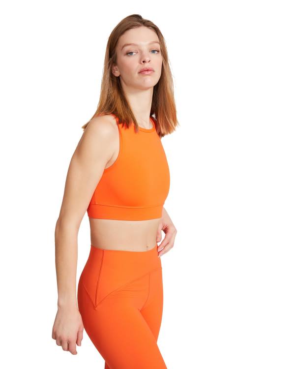 Steve Madden Cropped Active Tank Topjes Dames Oranje | SM-270VX