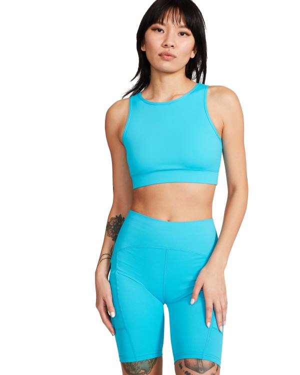 Steve Madden Cropped Active Tank Turquoise Topjes Dames Turquoise | SM-514WN