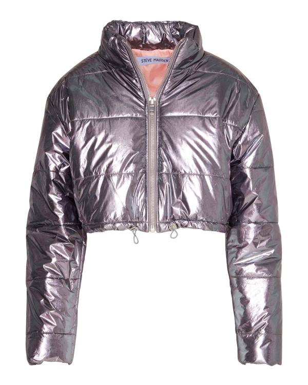 Steve Madden Cropped Metallic Puffer Gunmetal Jassen Dames Bronze | SM-132VP