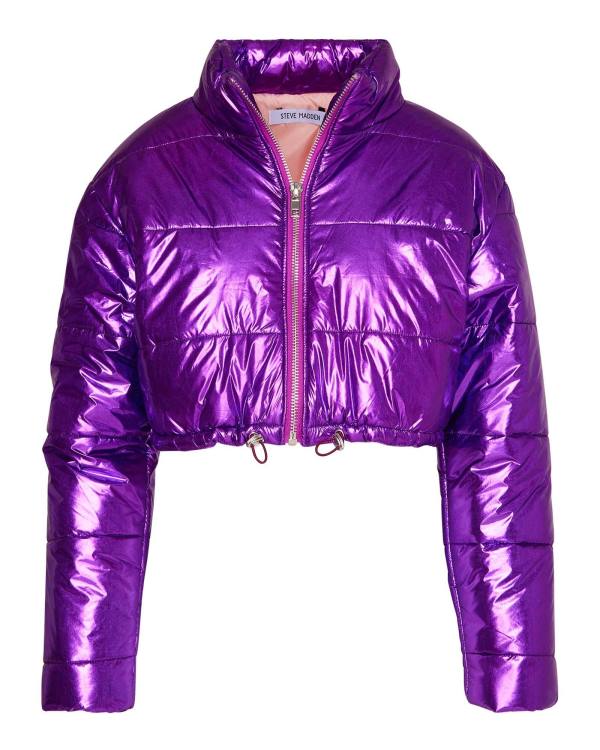 Steve Madden Cropped Metallic Puffer Jassen Dames Paars | SM-209PZ