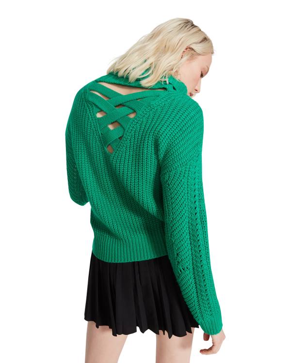 Steve Madden Cross Back Turtleneck Trui Topjes Dames Groen | SM-280QC