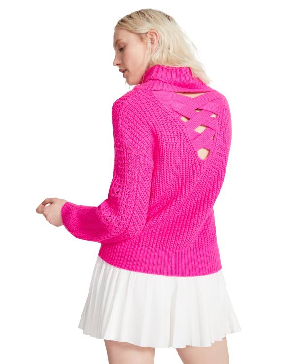 Steve Madden Cross Back Turtleneck Trui Topjes Dames Roze | SM-620CN