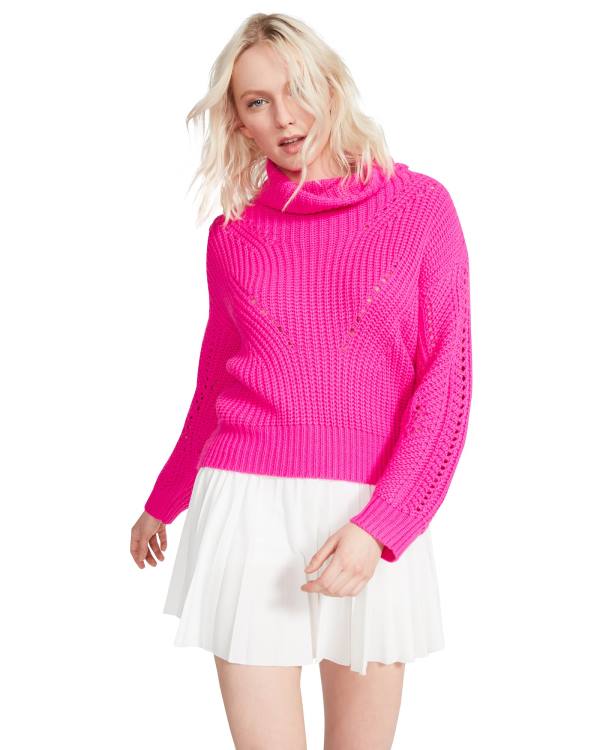 Steve Madden Cross Back Turtleneck Trui Topjes Dames Roze | SM-620CN