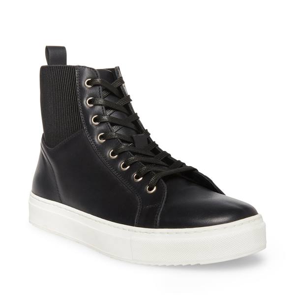 Steve Madden Dante Leren Sneakers Heren Zwart | SM-056WP