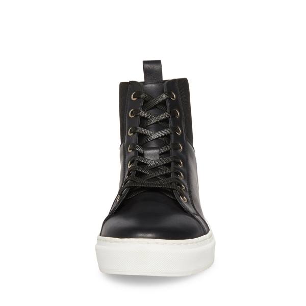 Steve Madden Dante Leren Sneakers Heren Zwart | SM-056WP