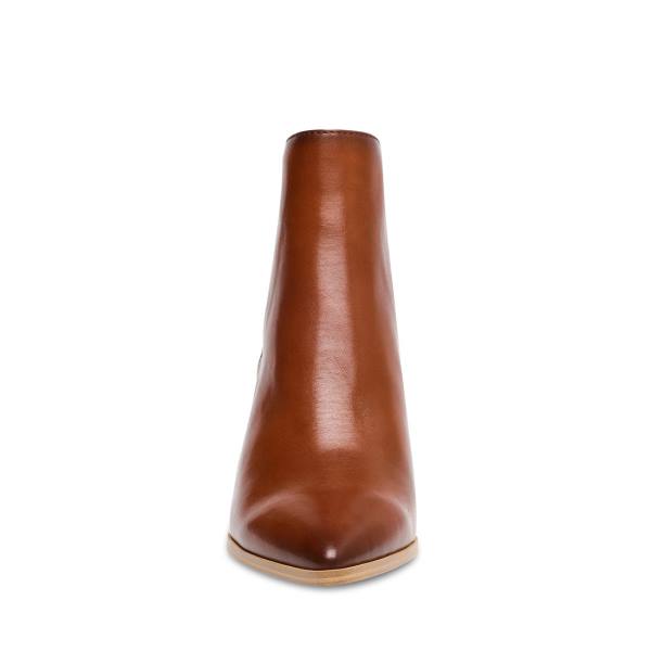 Steve Madden Darryn Cognac Leren Enkellaarsjes Dames Bruin | SM-506KS