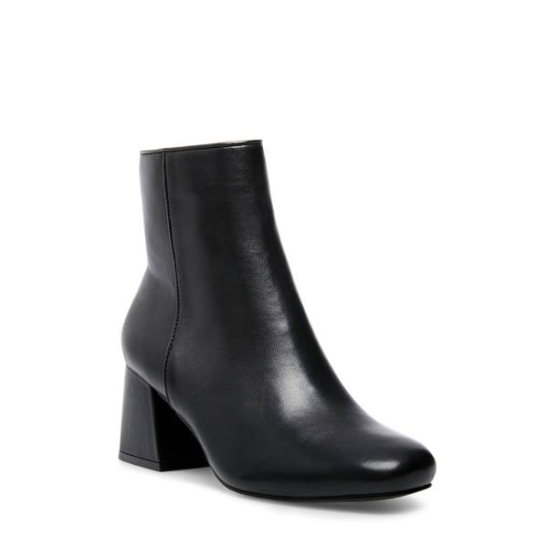 Steve Madden Davist Leren Enkellaarsjes Dames Zwart | SM-709SP