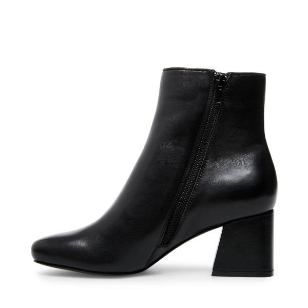 Steve Madden Davist Leren Enkellaarsjes Dames Zwart | SM-709SP