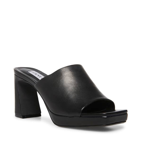 Steve Madden Dedicate Leren Heel Hakken Dames Zwart | SM-182AY