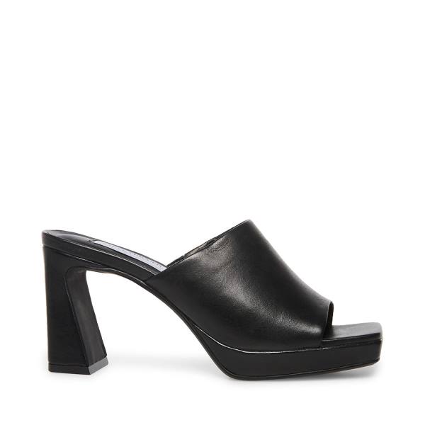 Steve Madden Dedicate Leren Heel Hakken Dames Zwart | SM-182AY