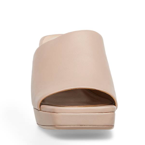 Steve Madden Dedicate Taupe Leren Heel Hakken Dames Grijs Bruin | SM-408YP