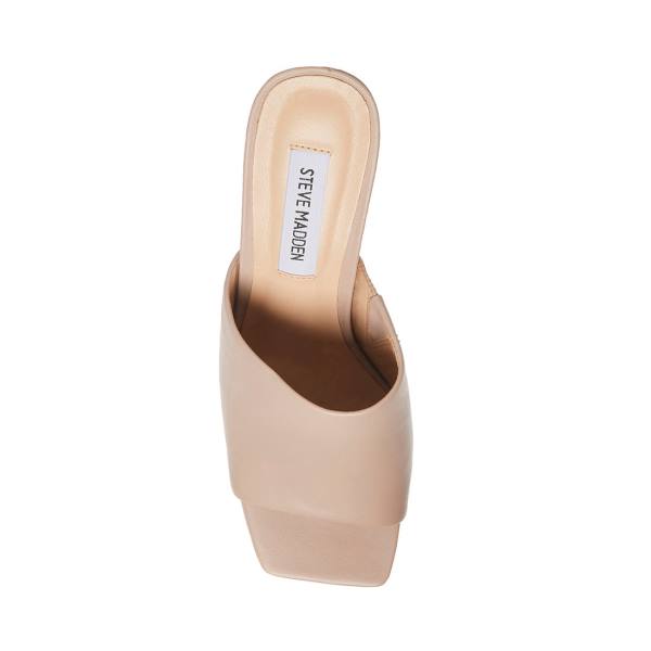 Steve Madden Dedicate Taupe Leren Heel Hakken Dames Grijs Bruin | SM-408YP