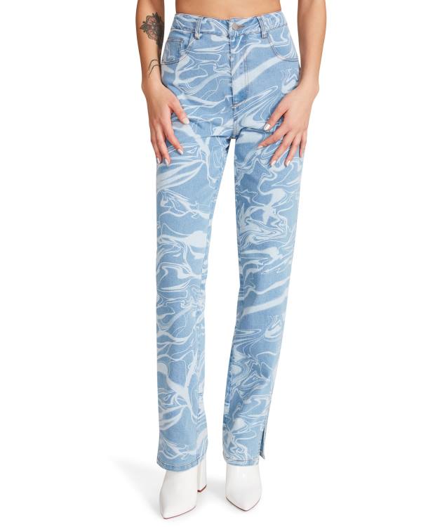 Steve Madden Denim Swirl Pants Broeken Dames Blauw | SM-605QE