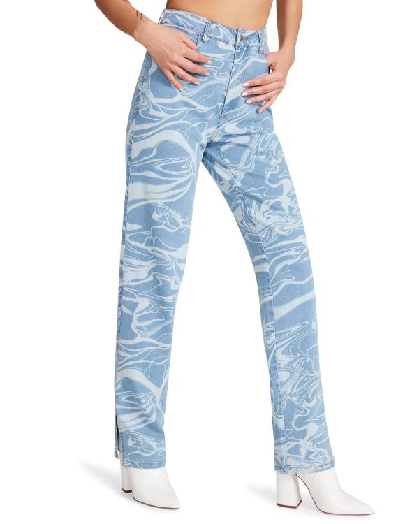 Steve Madden Denim Swirl Pants Broeken Dames Blauw | SM-605QE