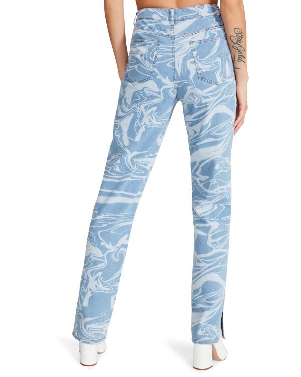 Steve Madden Denim Swirl Pants Broeken Dames Blauw | SM-605QE