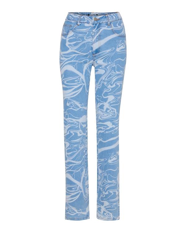 Steve Madden Denim Swirl Pants Broeken Dames Blauw | SM-605QE