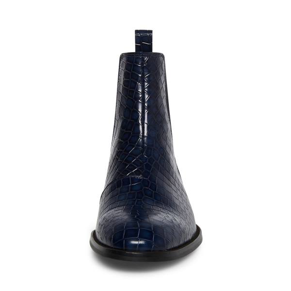 Steve Madden Dex-c Crocodile Enkellaarsjes Heren Blauw | SM-382VN