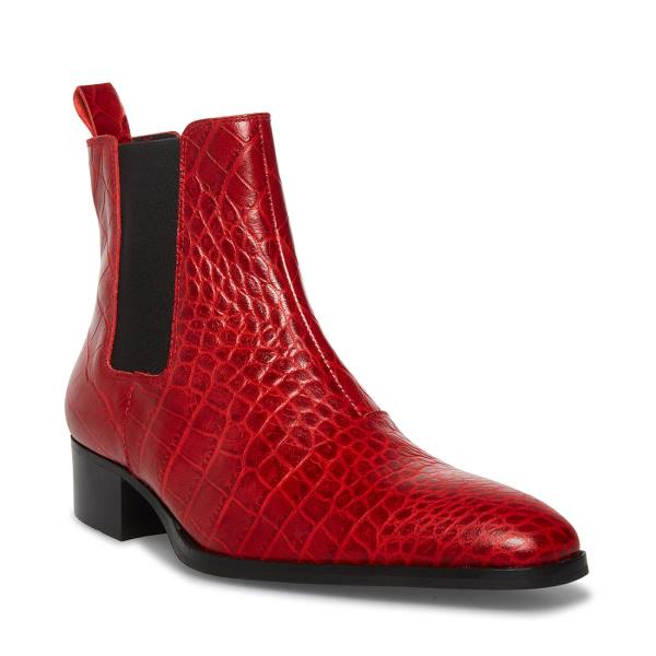 Steve Madden Dex-c Crocodile Laarzen Heren Rood | SM-325OQ