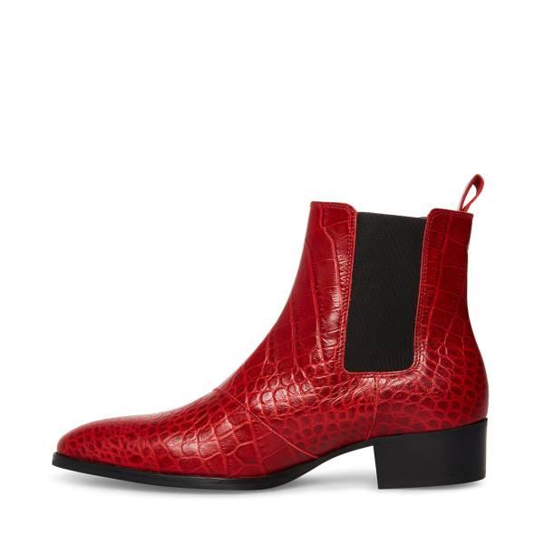 Steve Madden Dex-c Crocodile Laarzen Heren Rood | SM-325OQ