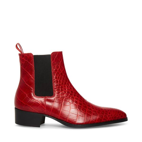 Steve Madden Dex-c Crocodile Laarzen Heren Rood | SM-325OQ