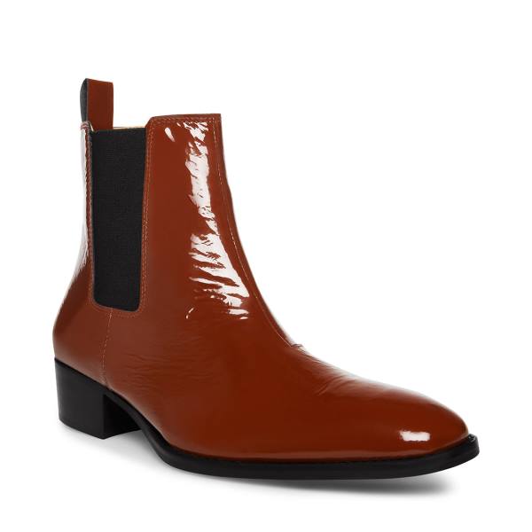 Steve Madden Dex-l Cognac Lak Laarzen Heren Bruin | SM-598VT