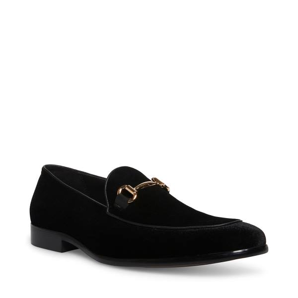 Steve Madden Diego-v Velvet Loafers Heren Zwart | SM-594WQ