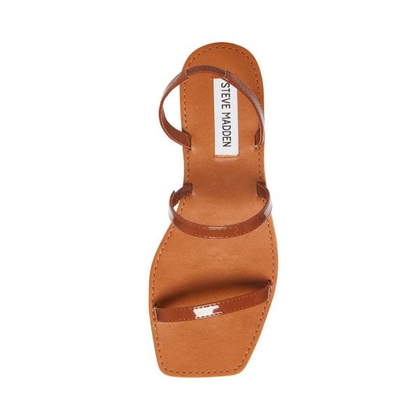 Steve Madden Direct Cognac Lak Sandalen Dames Bruin | SM-406BR