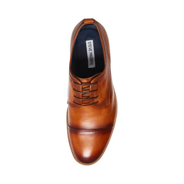 Steve Madden Doak Cognac Leren Werkschoenen Heren Bruin | SM-186CY