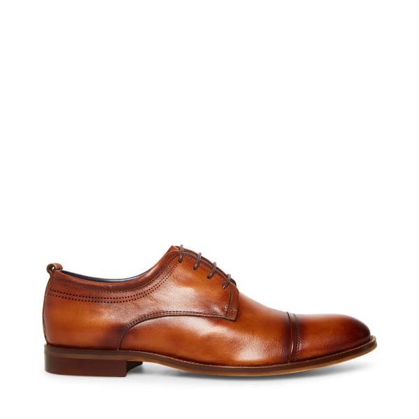 Steve Madden Doak Cognac Leren Werkschoenen Heren Bruin | SM-186CY