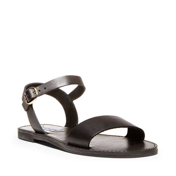 Steve Madden Donddi Leren Sandalen Dames Zwart | SM-613QB