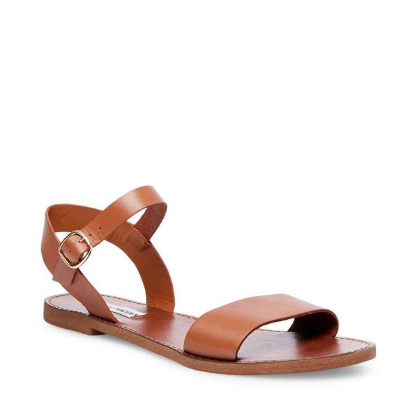 Steve Madden Donddi Tan Leren Sandalen Dames Bruin | SM-586KN