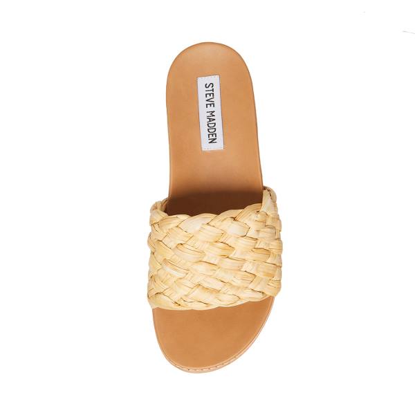 Steve Madden Dua Natural Raffia Sandalen Dames Beige | SM-679RM