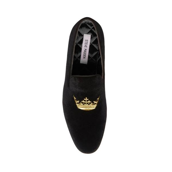 Steve Madden Edmund Velvet Werkschoenen Heren Zwart | SM-913AL