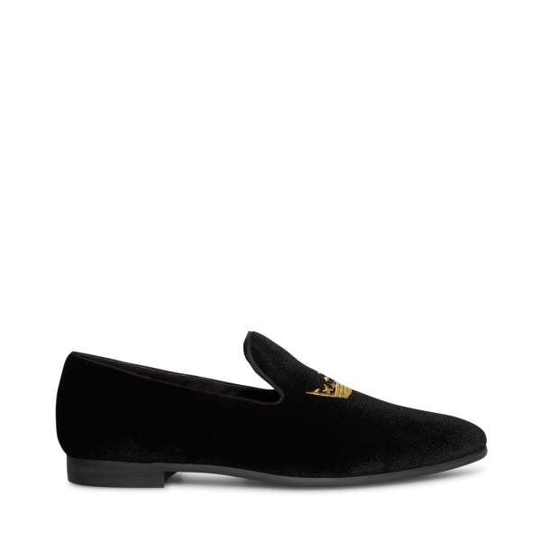 Steve Madden Edmund Velvet Werkschoenen Heren Zwart | SM-913AL