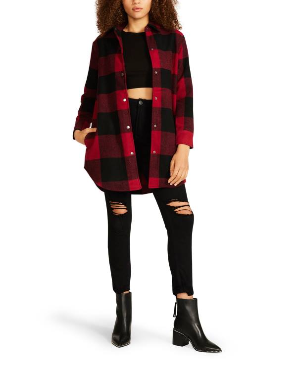 Steve Madden Eldridge Plaid Jassen Dames Rood | SM-230CA