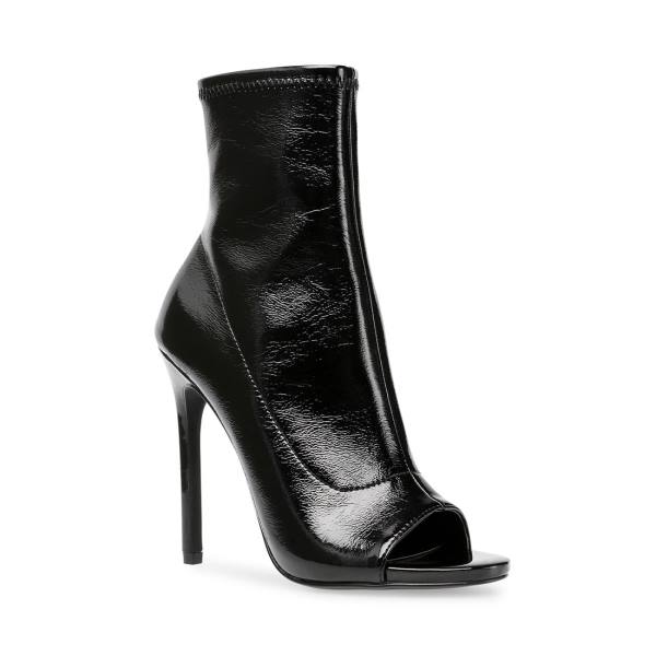 Steve Madden Elettra Lak Enkellaarsjes Dames Zwart | SM-052PV