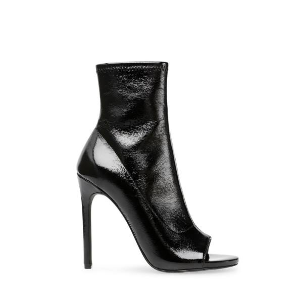 Steve Madden Elettra Lak Enkellaarsjes Dames Zwart | SM-052PV