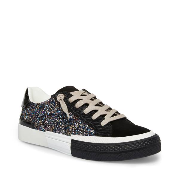 Steve Madden Embark Glitter Sneakers Dames Zwart | SM-425UA