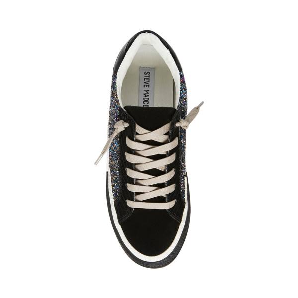 Steve Madden Embark Glitter Sneakers Dames Zwart | SM-425UA